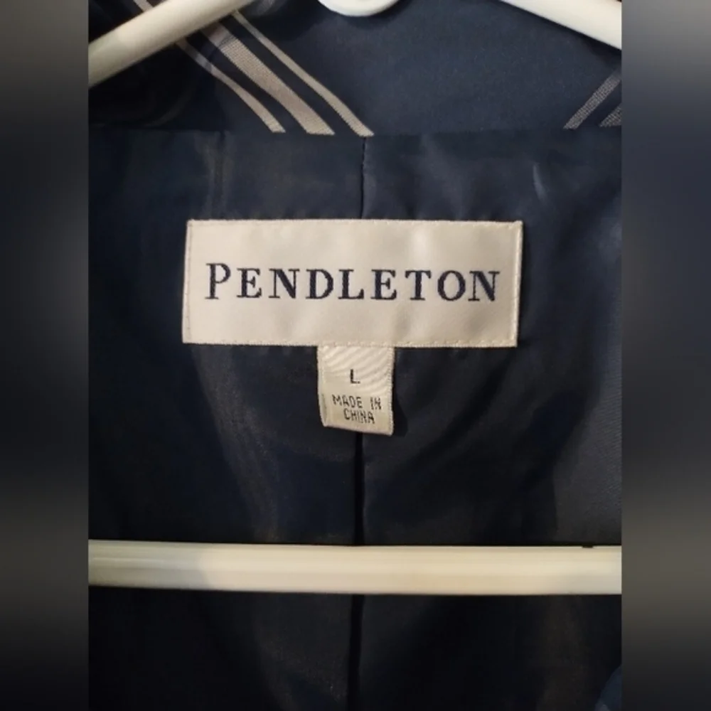 Pendleton Windbreaker‎ Lined Plaid Pockets Roll Tab Size L